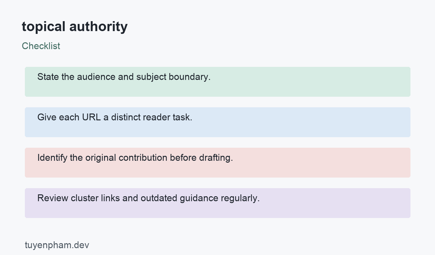 topical authority: checklist