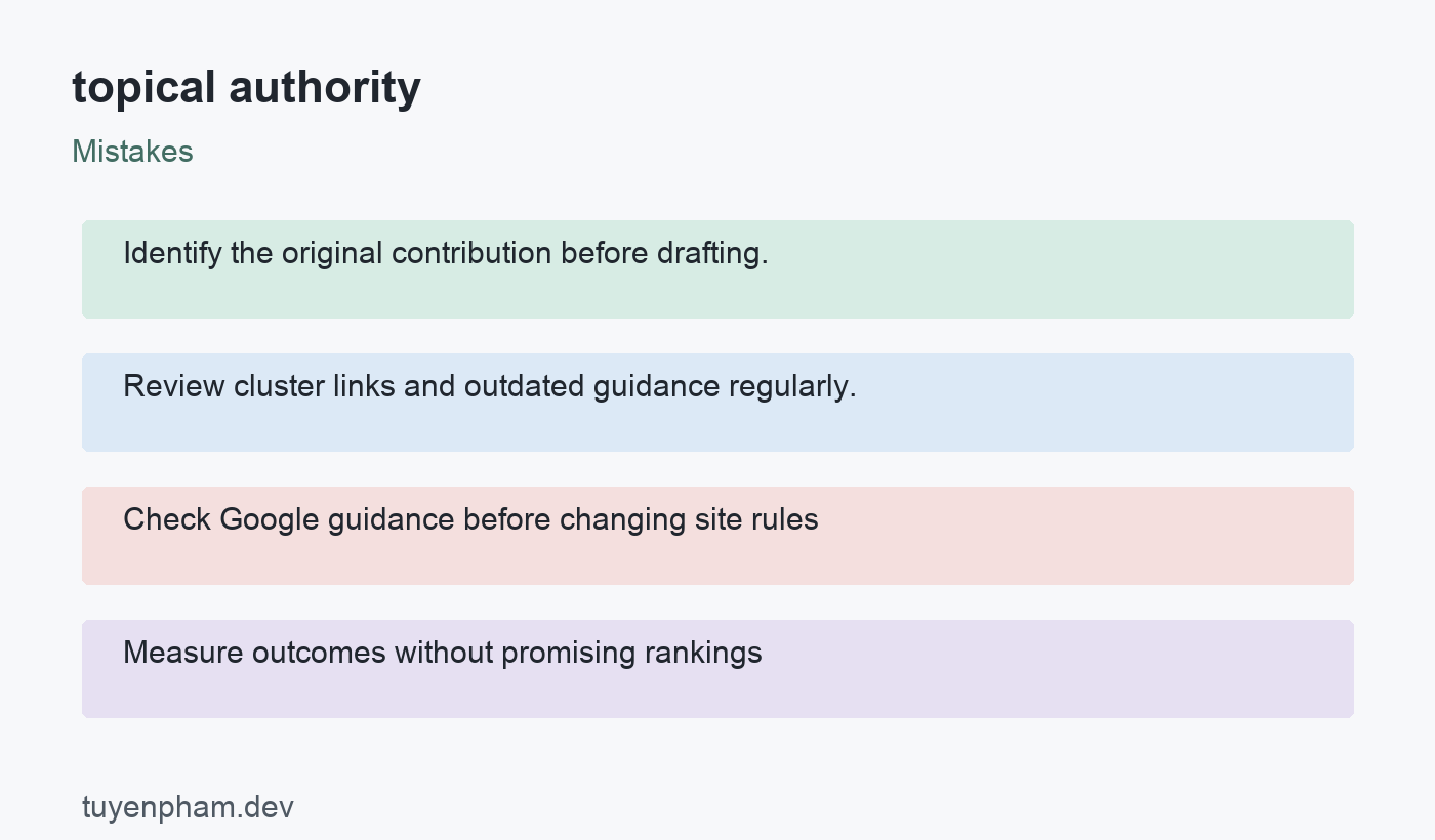 topical authority: mistakes